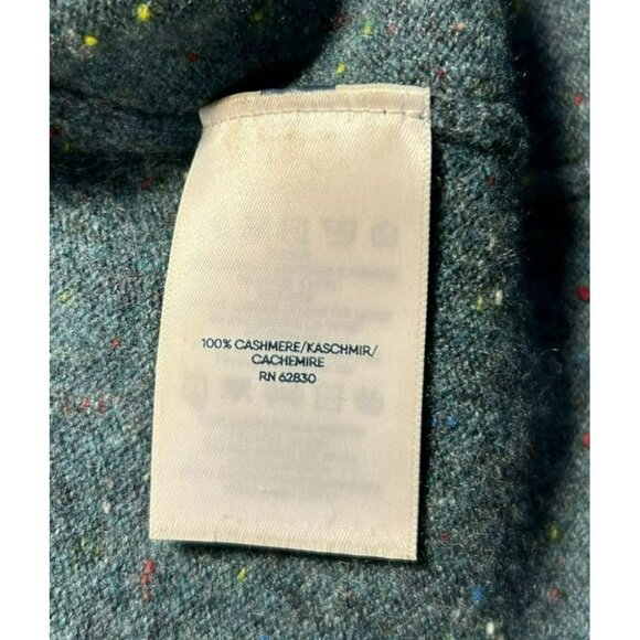 Lands End XS Green Speckled 100% Cashmere Button-Up Cardigan Sweater - Picture 4 of 11
